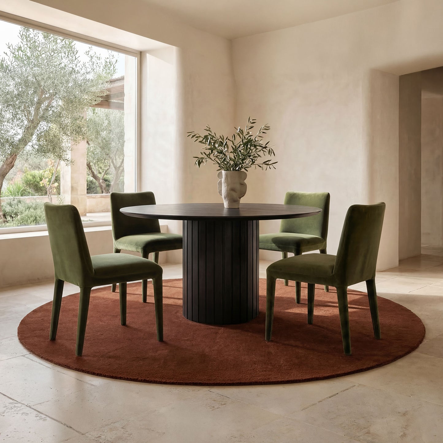 Povera Round Dining Table Black