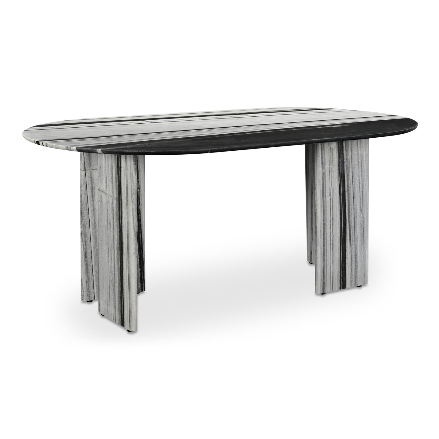 Celia Oval Dining Table Panda Marble