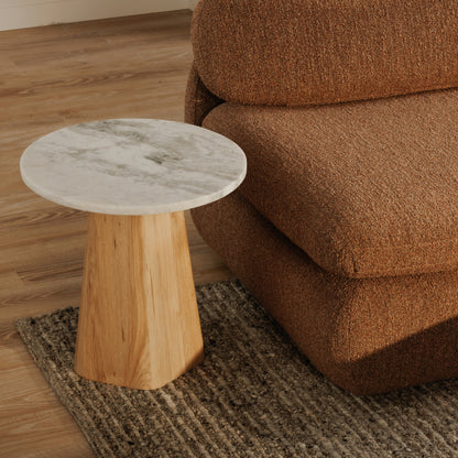 Evelyn Accent Table Ashen Grey Matrix Marble