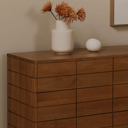 Gia 6 Drawer Dresser Brown