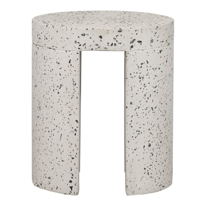 Lyon Outdoor Stool White Terrazzo