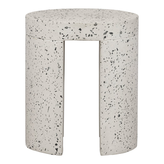 Lyon Outdoor Stool White Terrazzo