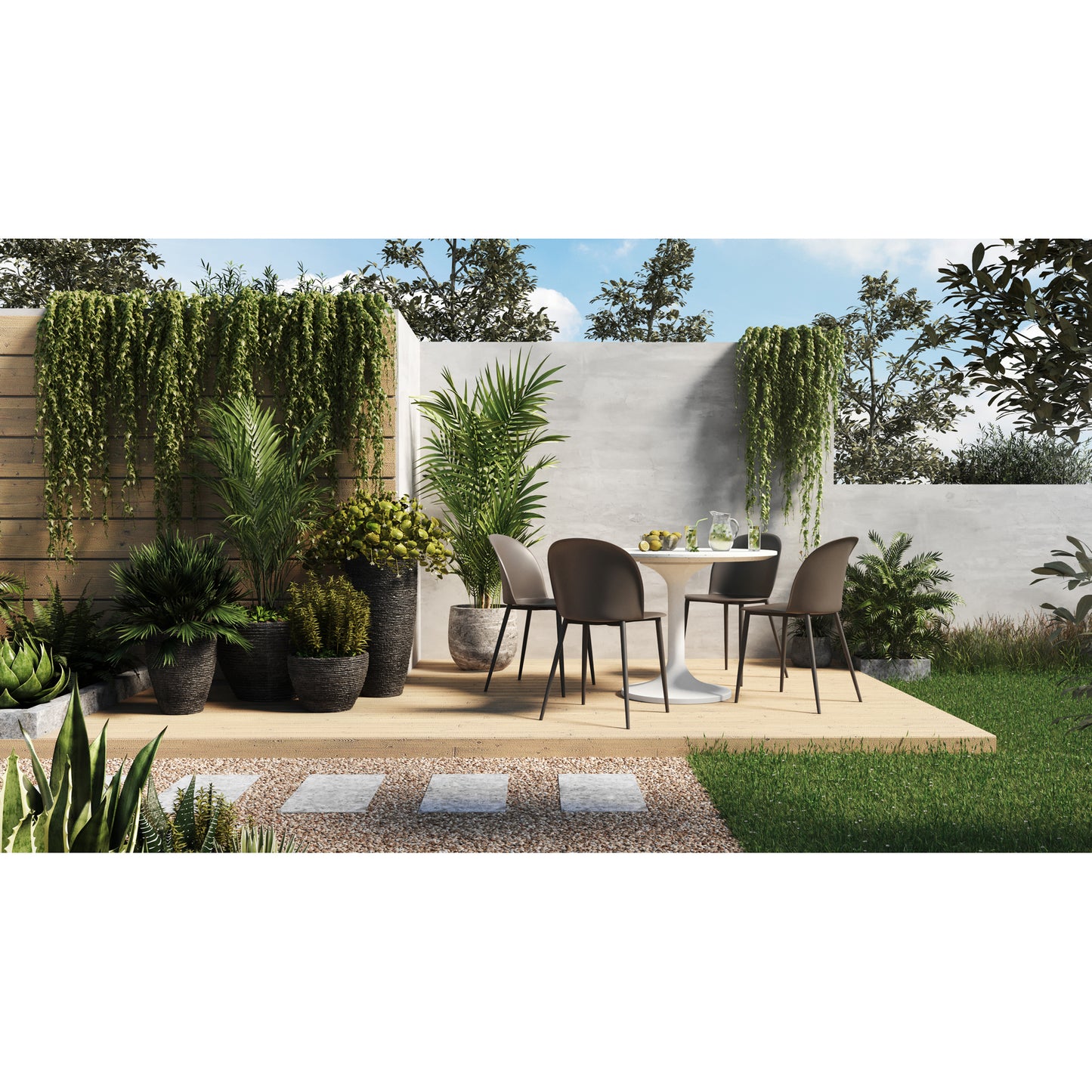Tuli Outdoor Cafe Table White Terrazzo