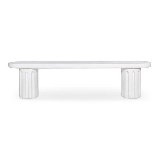 Eris Outdoor Dining Bench White
