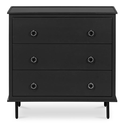 Reagan 3 Drawer Nightstand Black