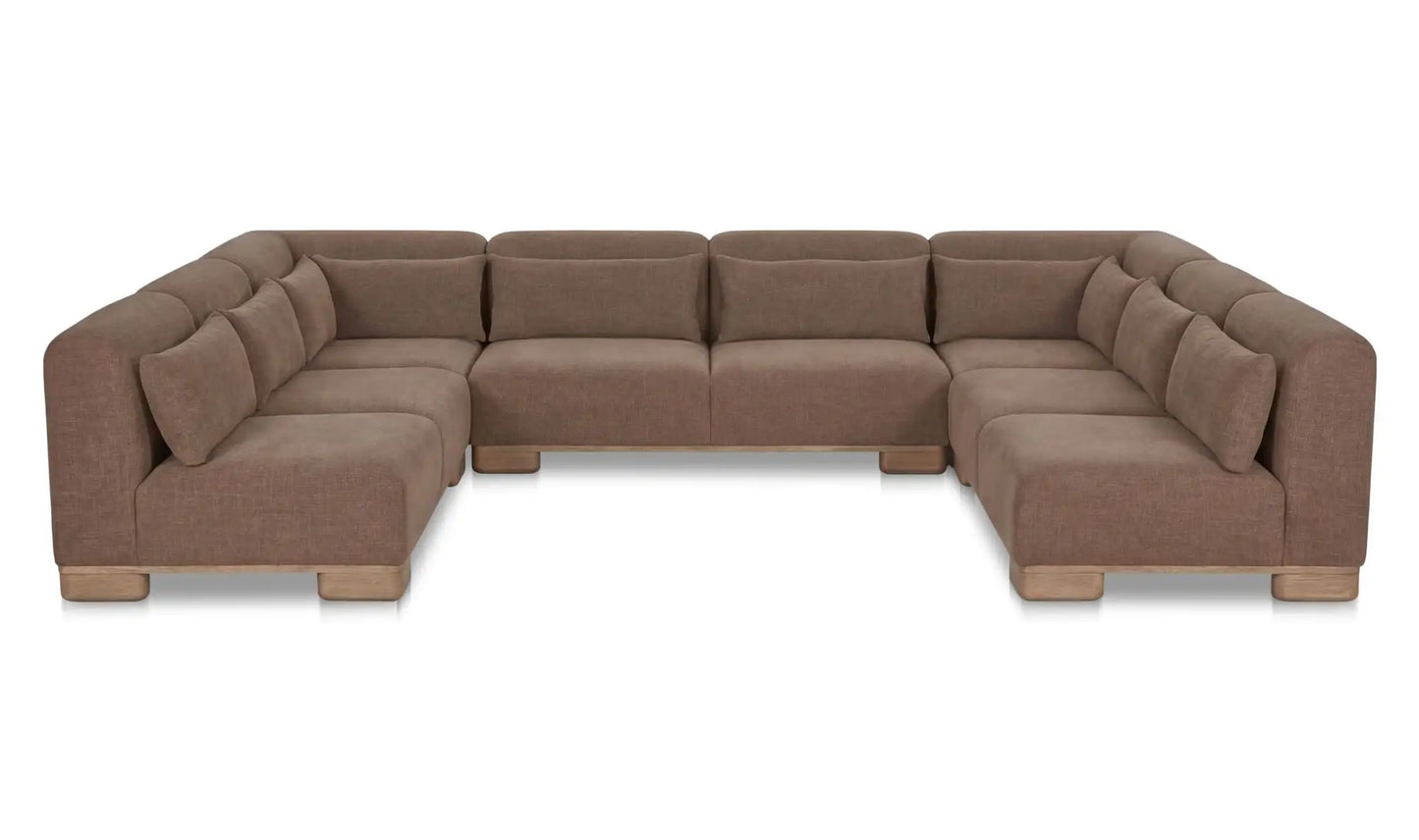 June U Shaped Modular Sectional Dark Brown