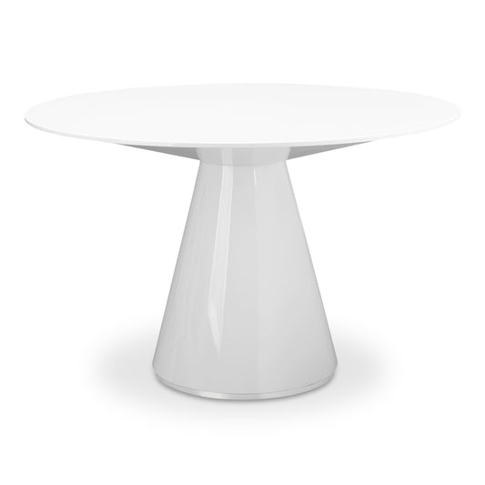 Otago 47In Round  Dining Table White