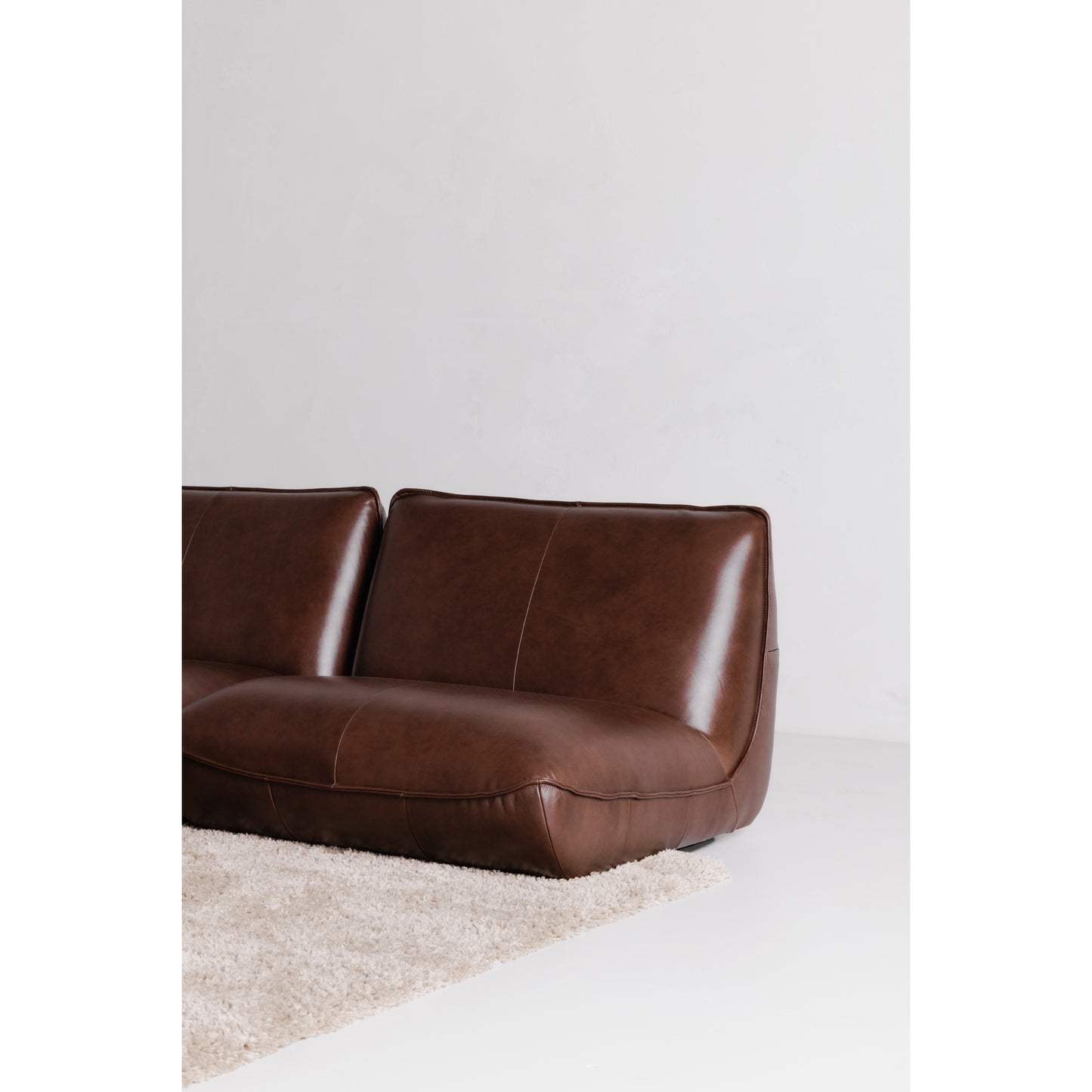 Zeppelin Leather Corner Chair Toasted Hickory