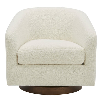 Oscy Swivel Chair Faux Shearling White
