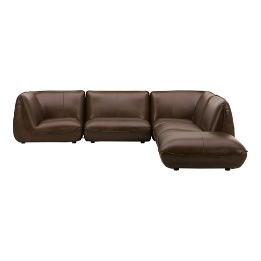 Zeppelin Dream Modular Leather Sectional Toasted Hickory