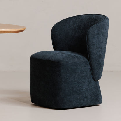 Larson Rolling Dining Chair Navy Blue