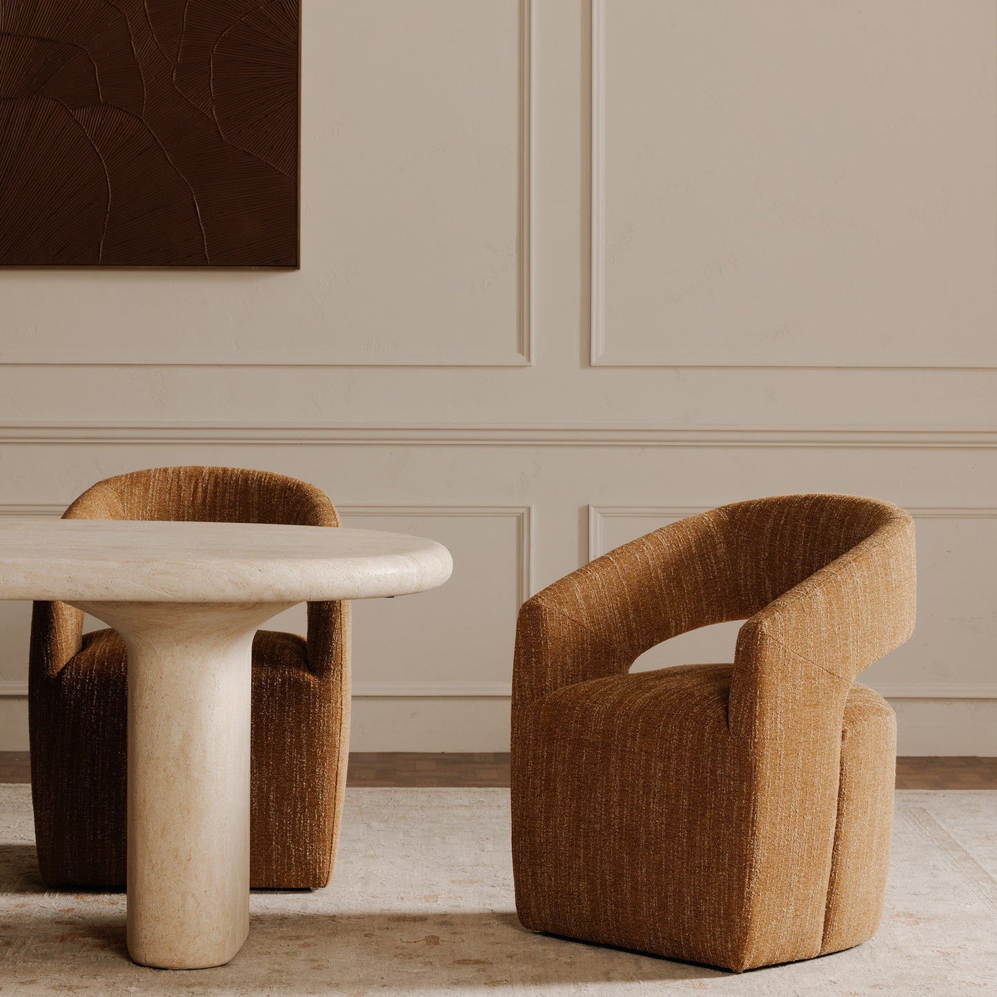 Barrow Rolling Dining Chair_x000D_ Amber Glow