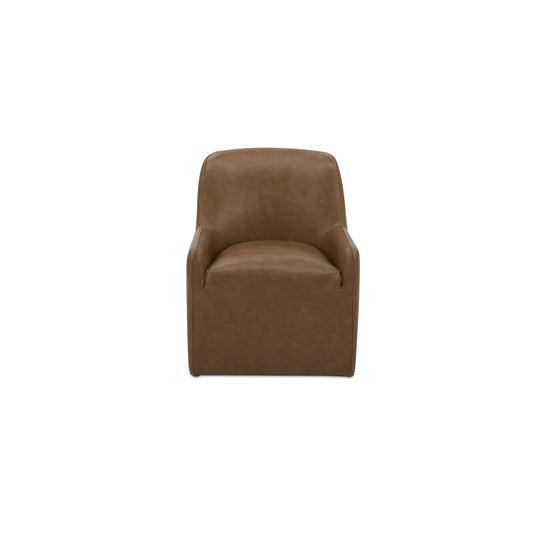 Maisie Rolling Dining Chair Tan Leather