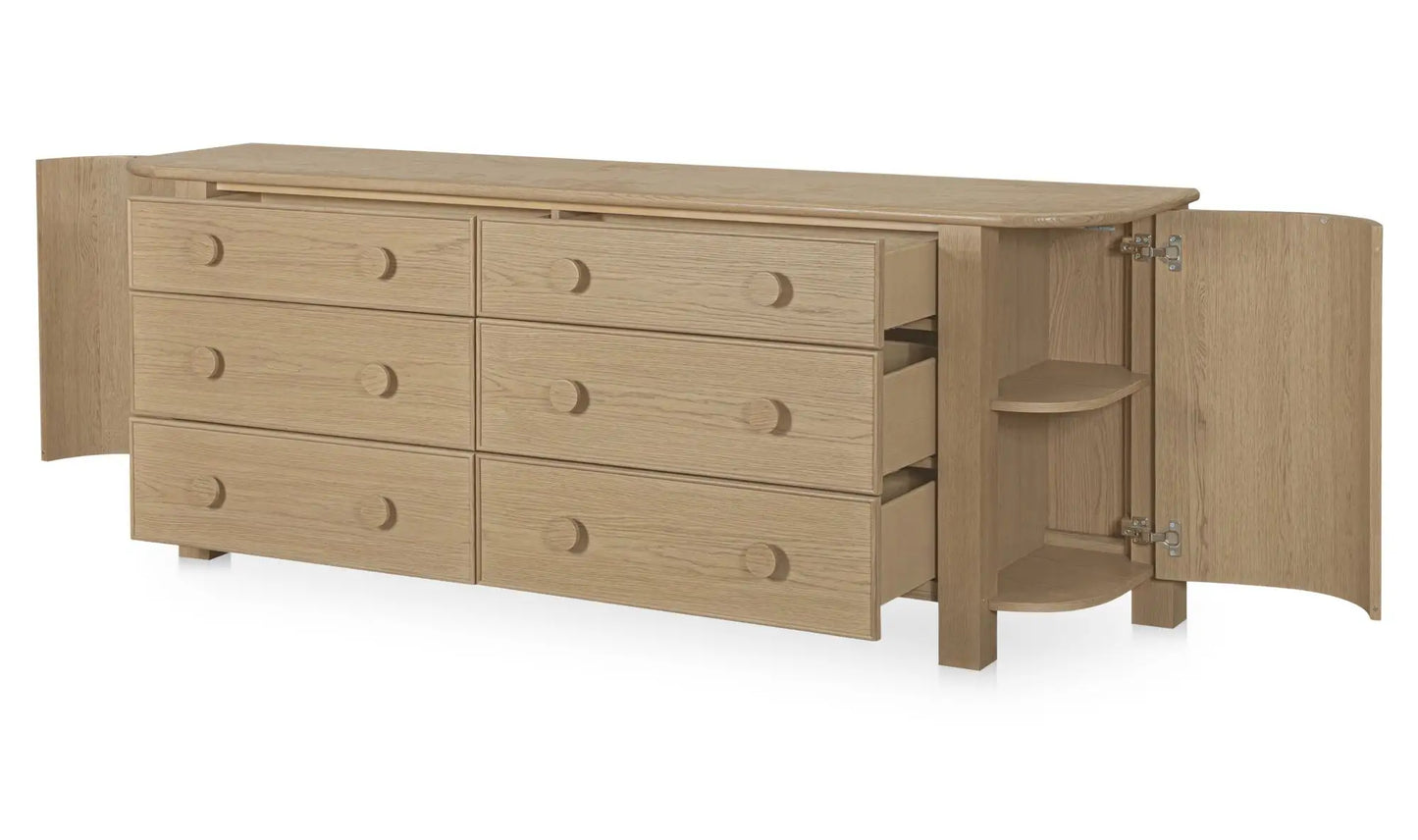 Loren 6 Drawer Dresser Natural