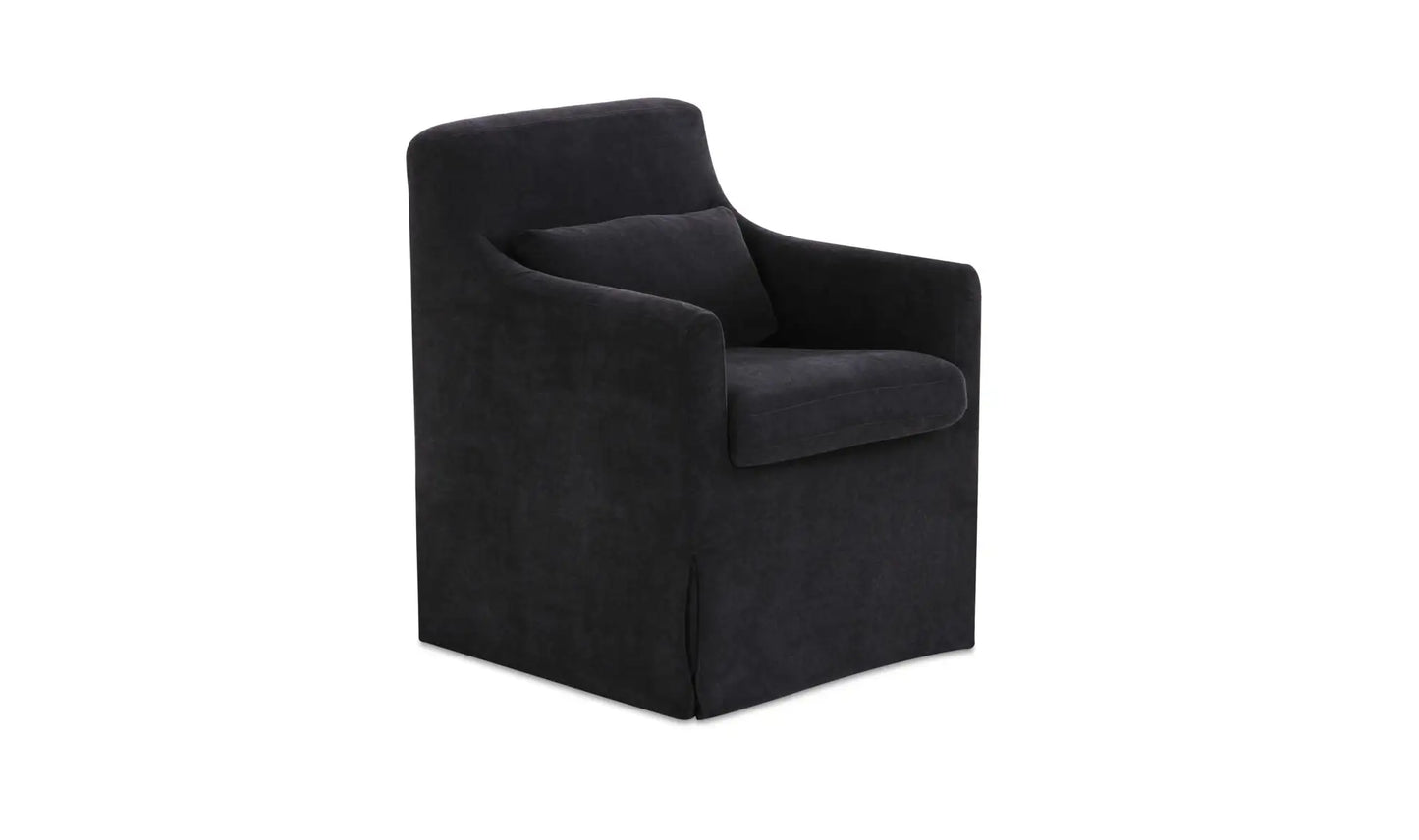 Lydia Slipcover Dining Chair Black