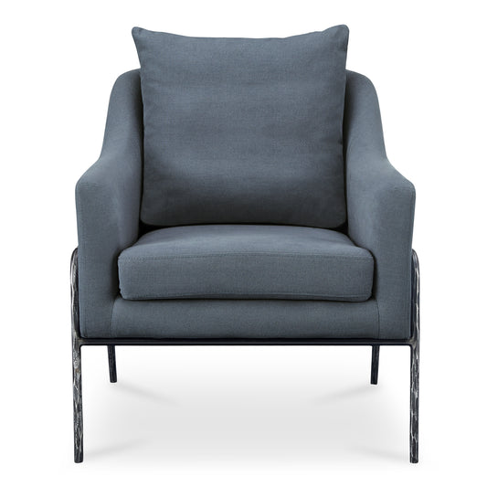 Archer Accent Chair Slate Blue Linen Blend