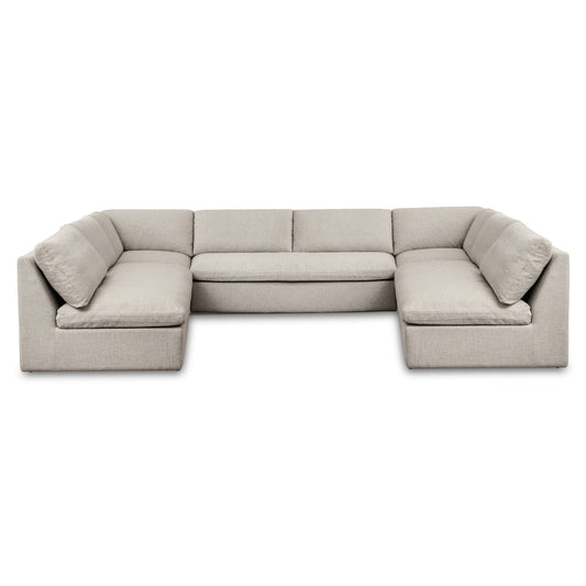 Miles Outdoor Modular 5 Piece Speckled Light Grey