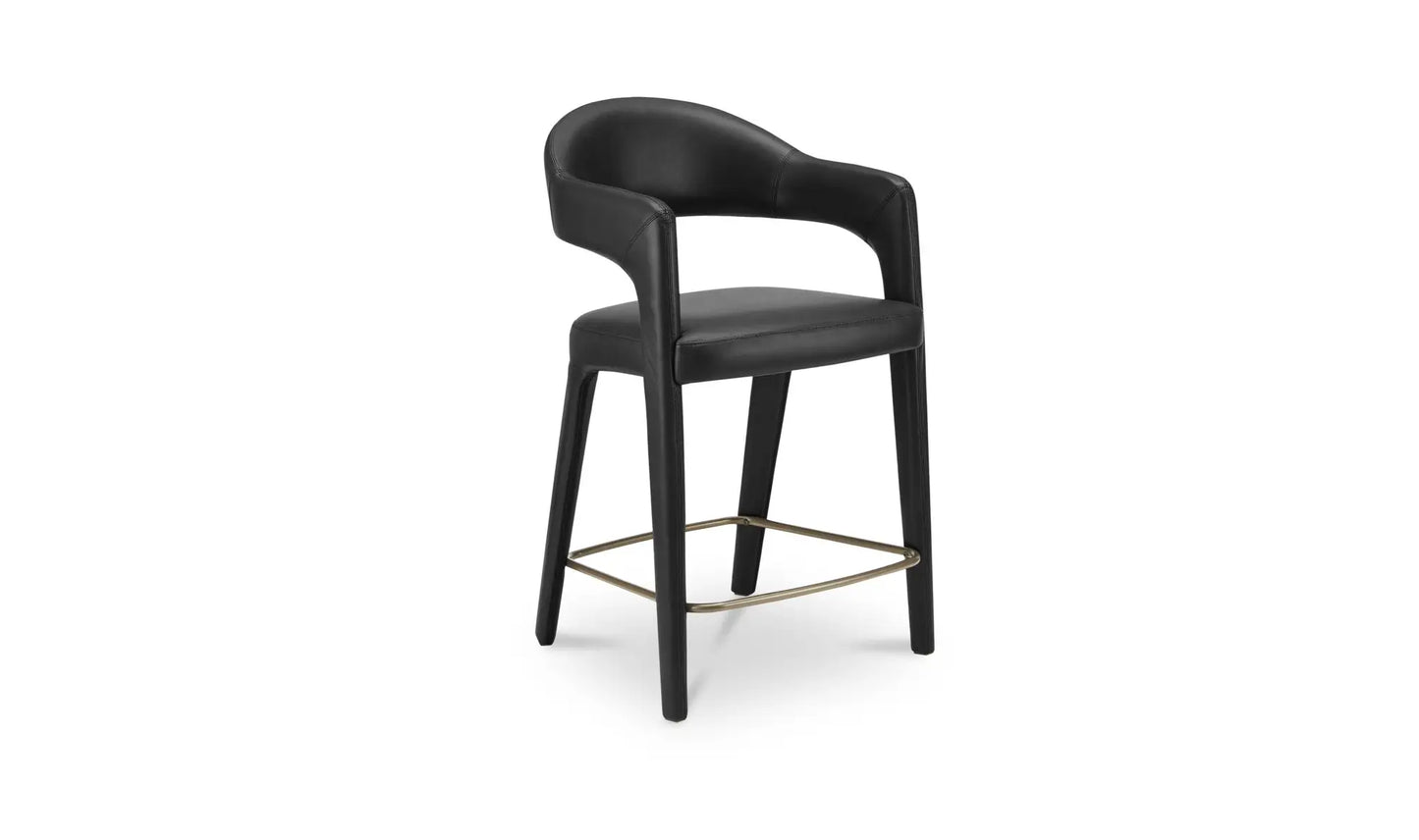 Martens Counter Stool Black Leather