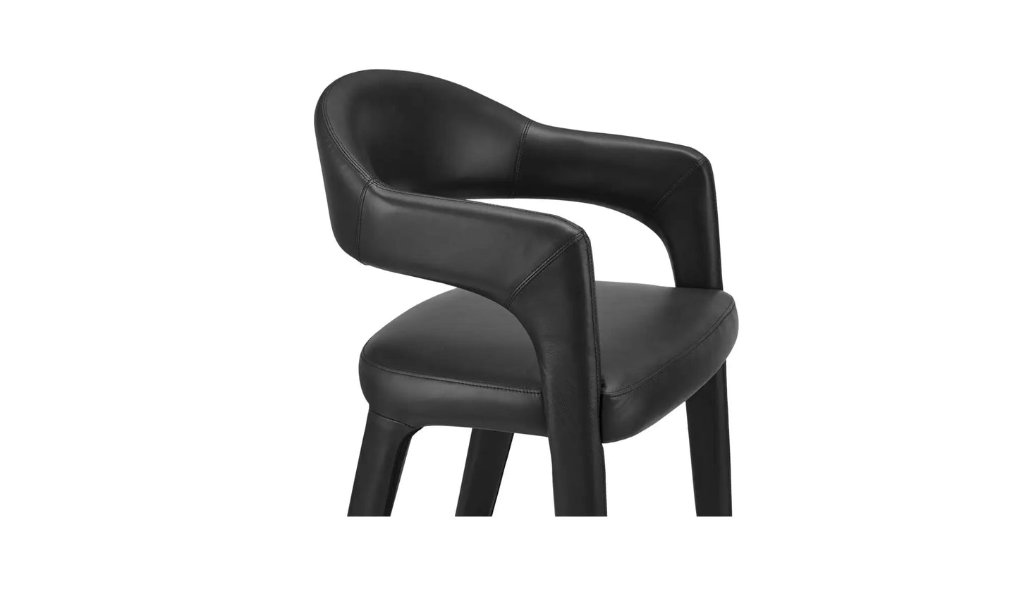 Martens Counter Stool Black Leather