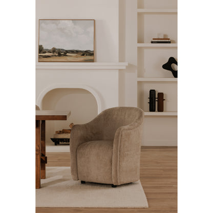 Drava Rolling Dining Chair Beige