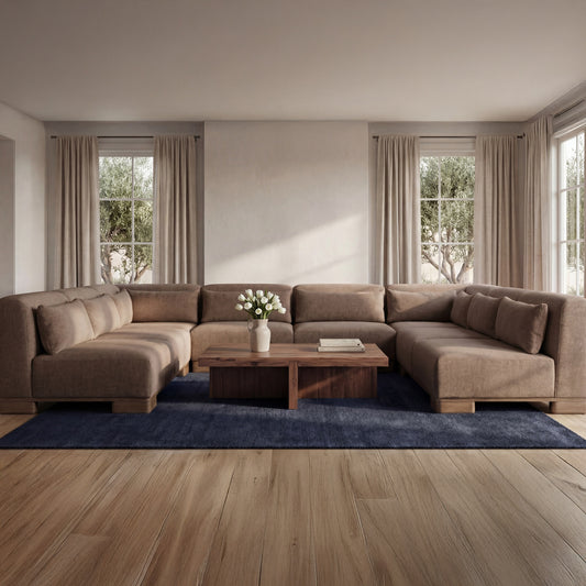 June U Shaped Modular Sectional Dark Brown
