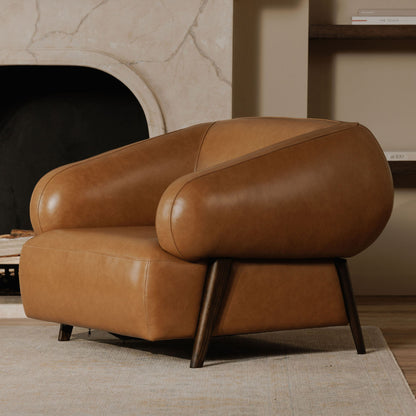 Devlin Lounge Chair Tan Leather