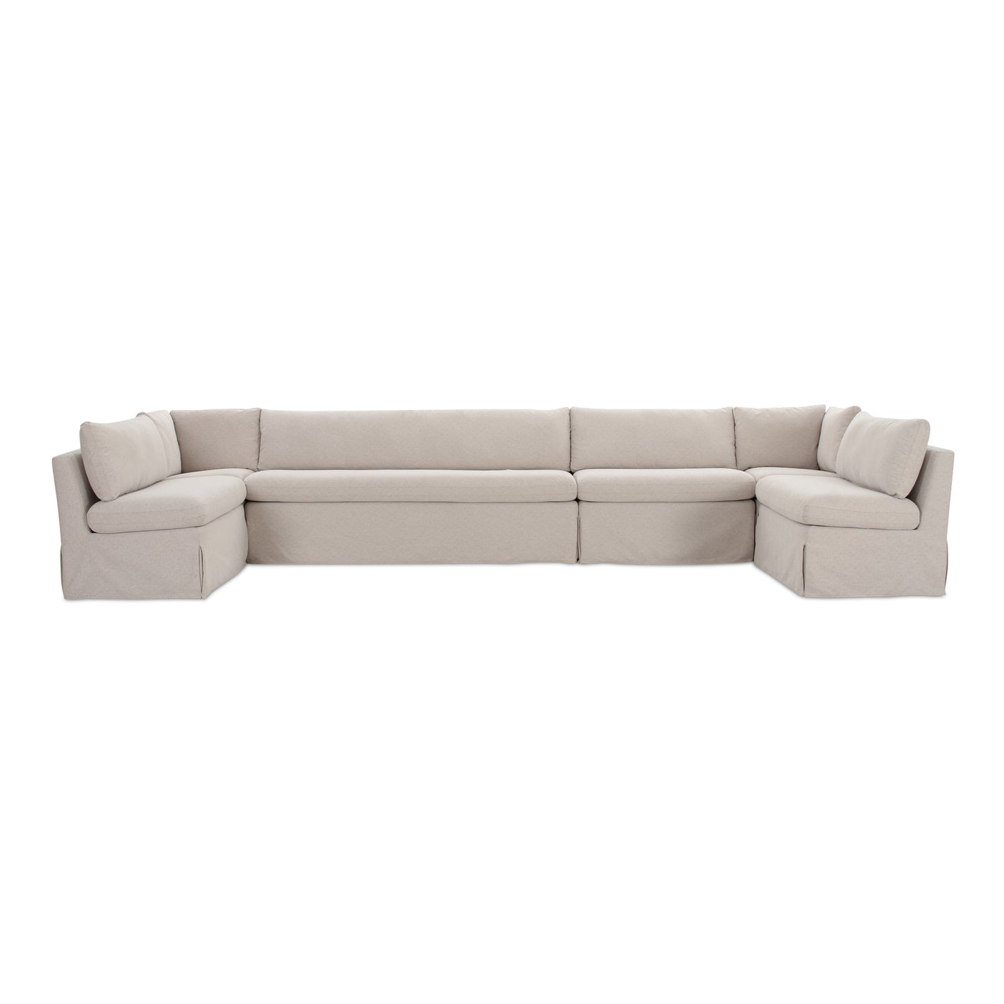 Fable Slipcover Dining Banquette U-Shape Beige 168 in.