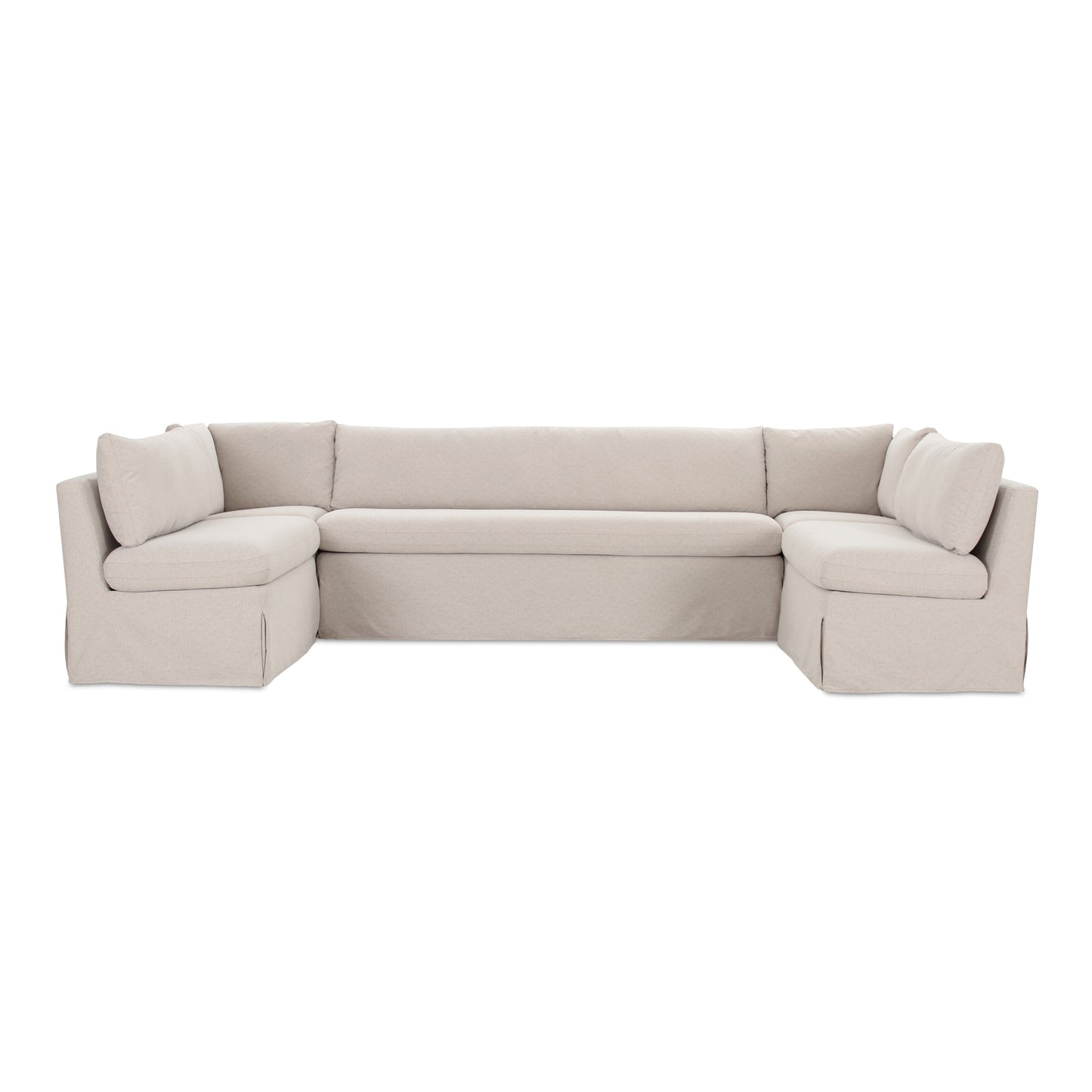 Fable Slipcover Dining Banquette U-Shape Beige 129 in.