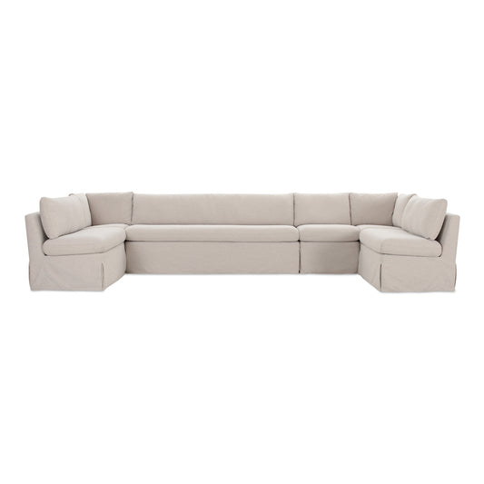 Fable Slipcover Dining Banquette U-Shape Beige 154 in.