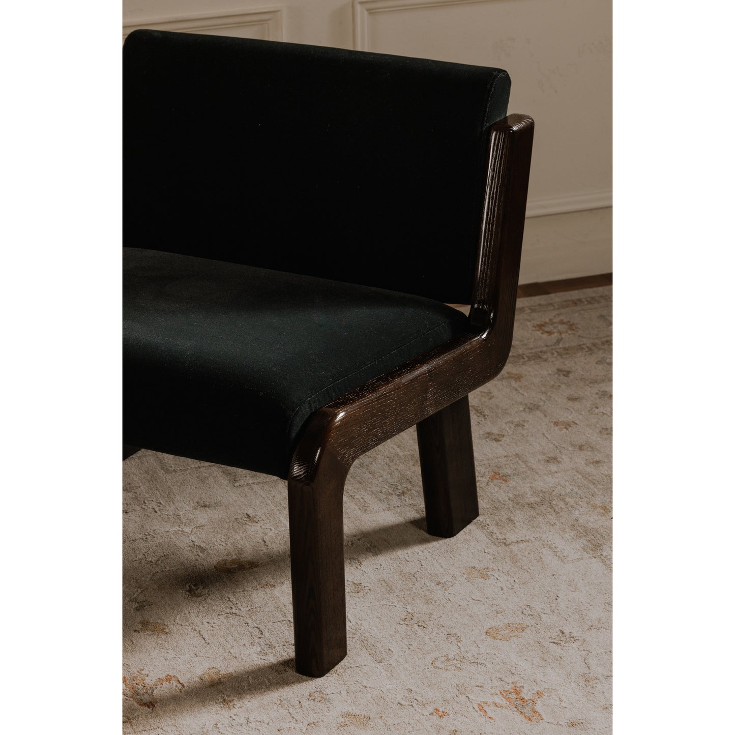 Edie Accent Chair Black Faux Mohair