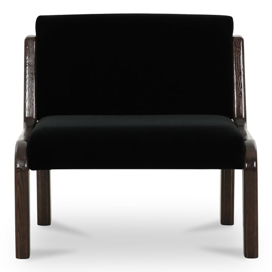 Edie Accent Chair Black Faux Mohair