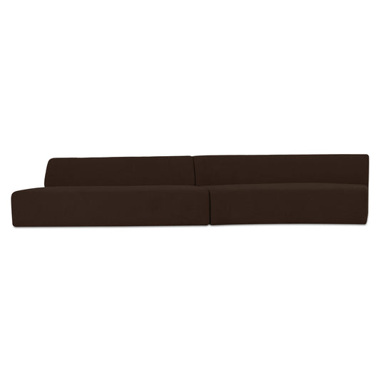 Naomi 2 Piece Wave Modular Sectional Dark Brown