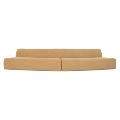 Naomi 2 Piece Convex Modular Sectional Golden Yellow