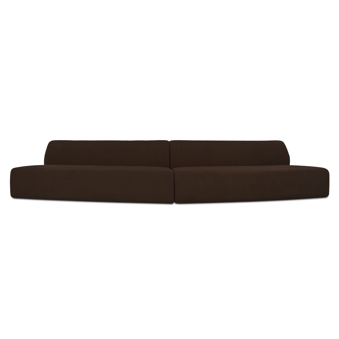 Naomi 2 Piece Convex Modular Sectional Dark Brown