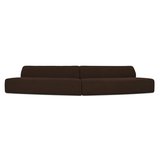 Naomi 2 Piece Convex Modular Sectional Dark Brown