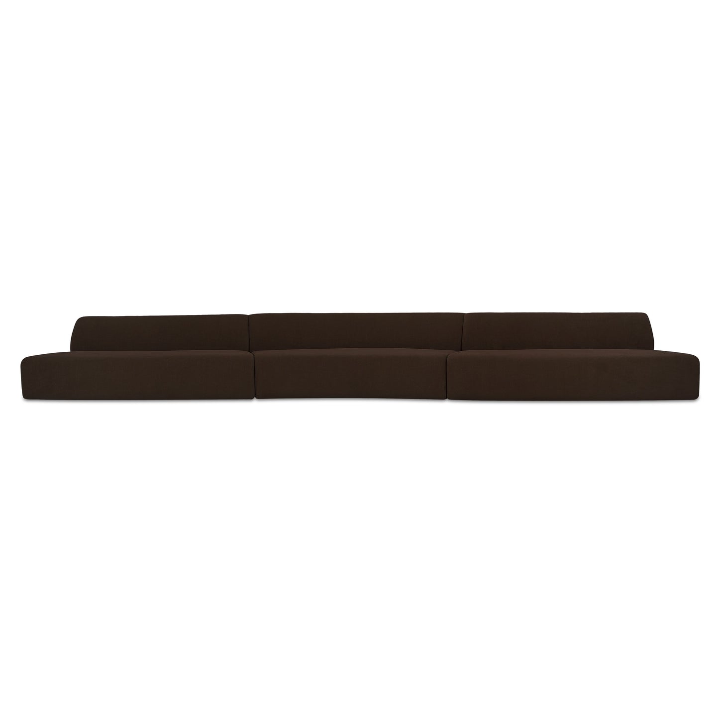 Naomi 3 Piece Wave Modular Sectional Dark Brown