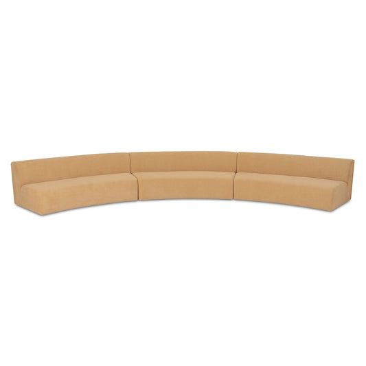Naomi 3 Piece Concave Modular Sectional Golden Yellow