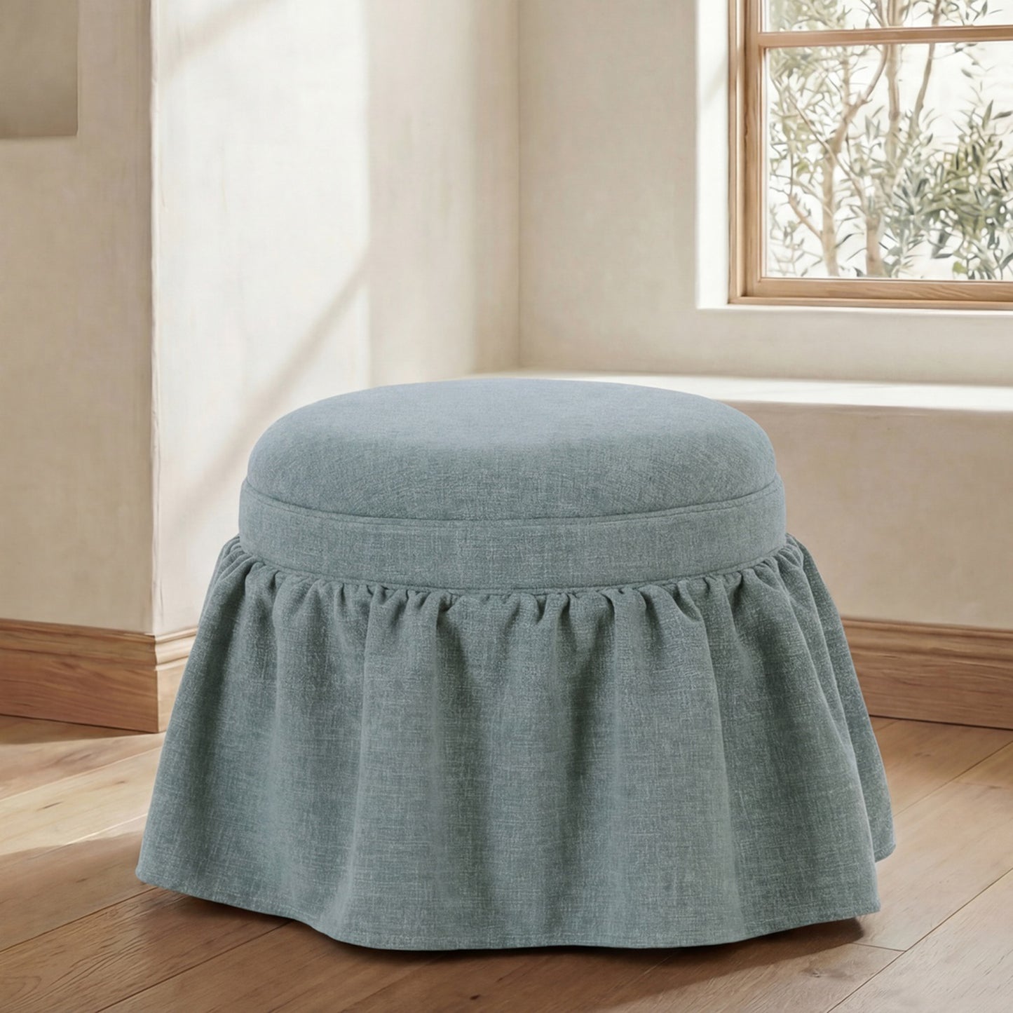 Heidi Storage Ottoman Light Blue