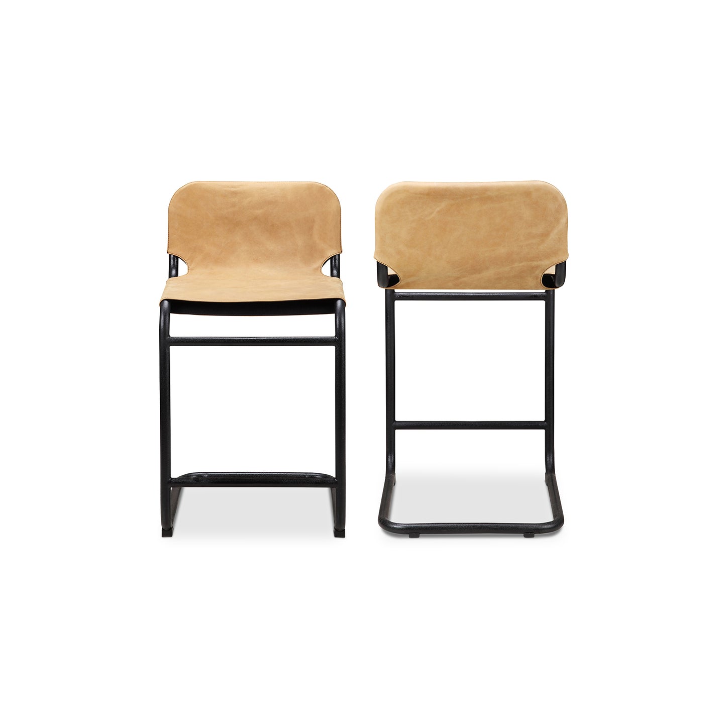 Baker Counter Stool Sunbaked Tan Leather - Set Of Two