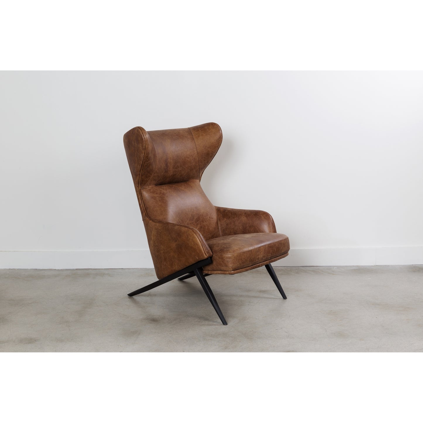 Amos Leather Accent Chair Open Road Brown