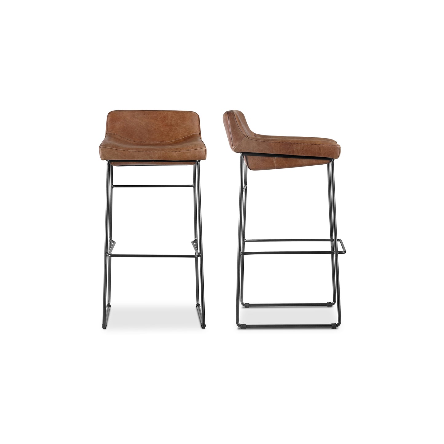 Starlet Barstool Open Road Brown Leather - Set Of Two