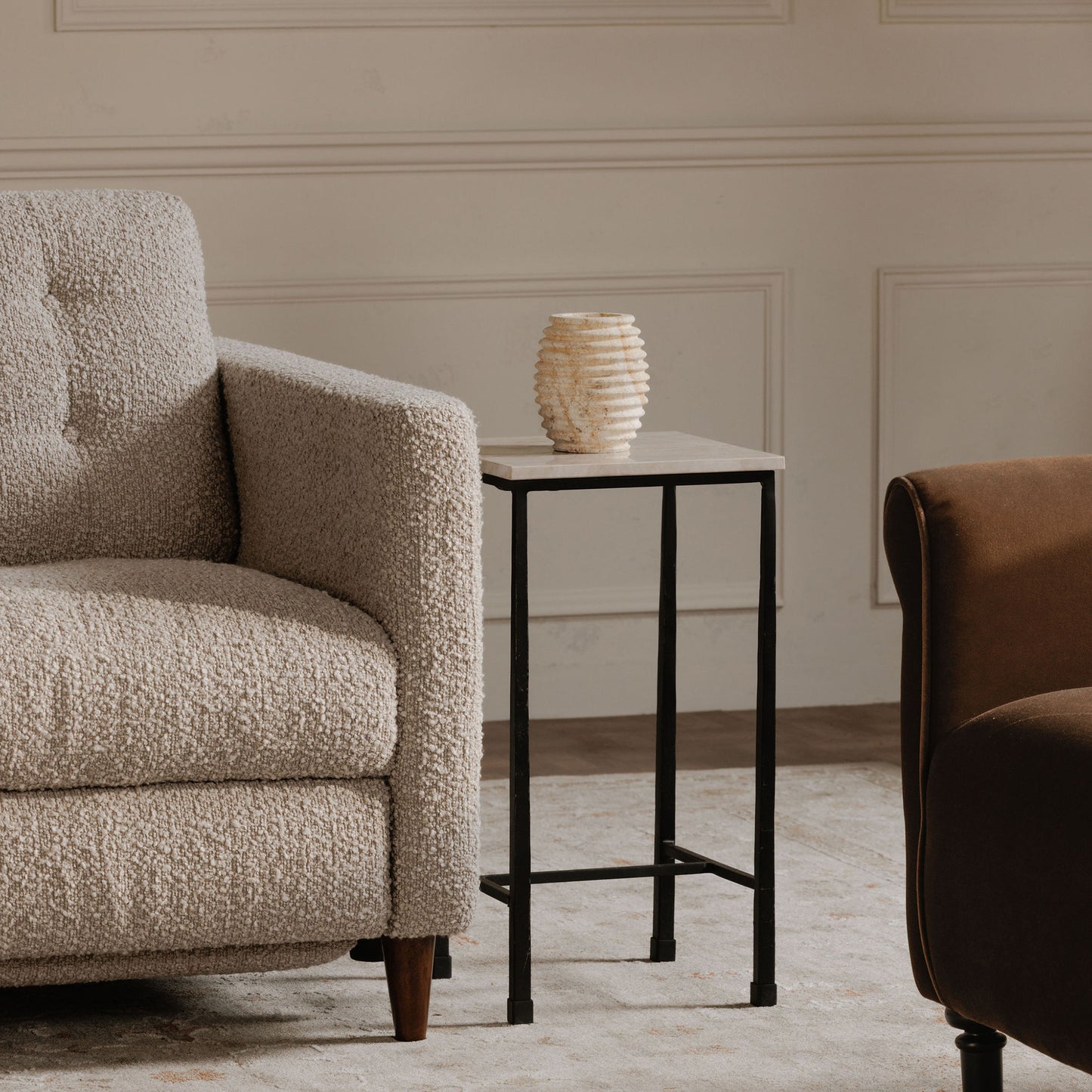 River Side Table Botticino Marble