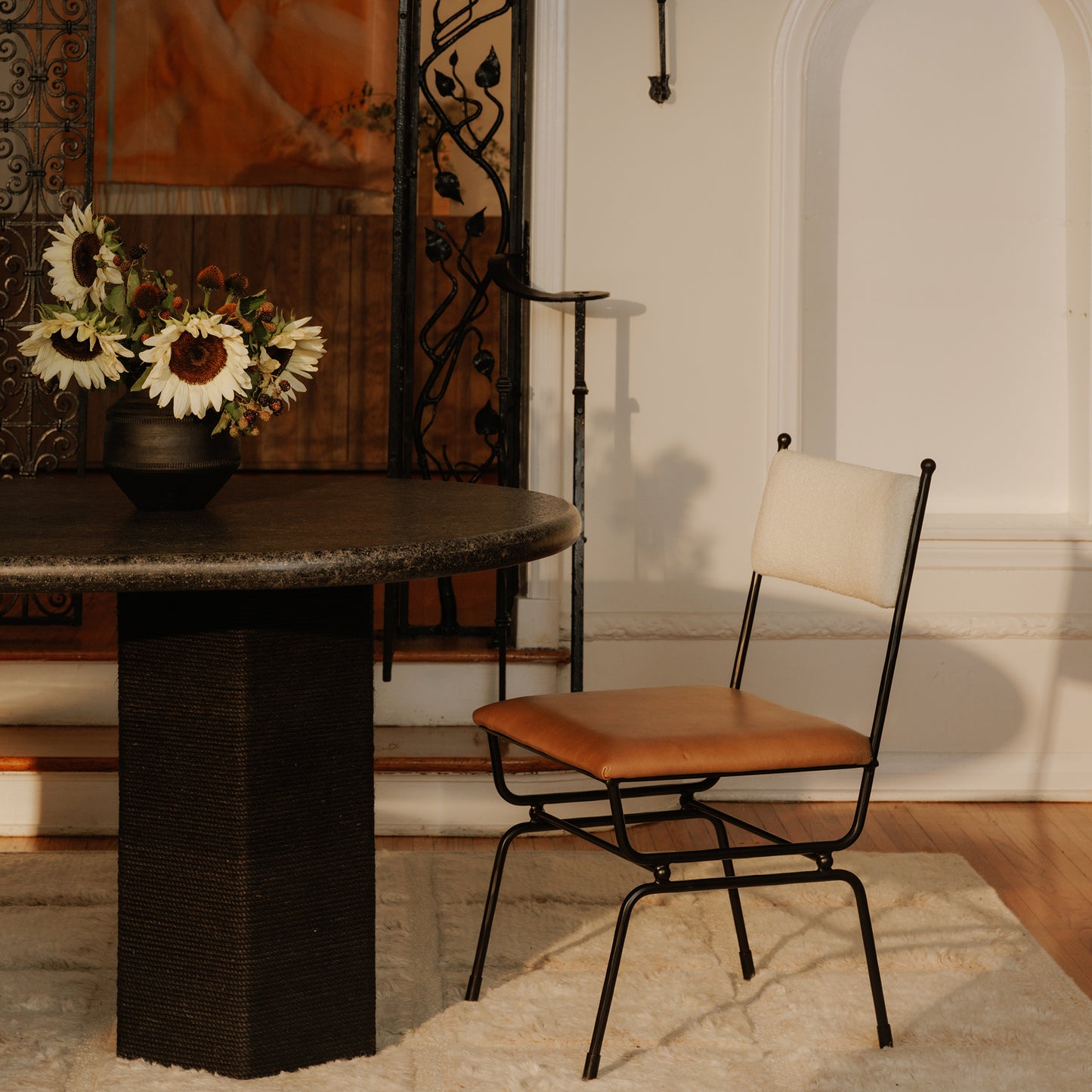 Posta Dining Chair Brown Leather