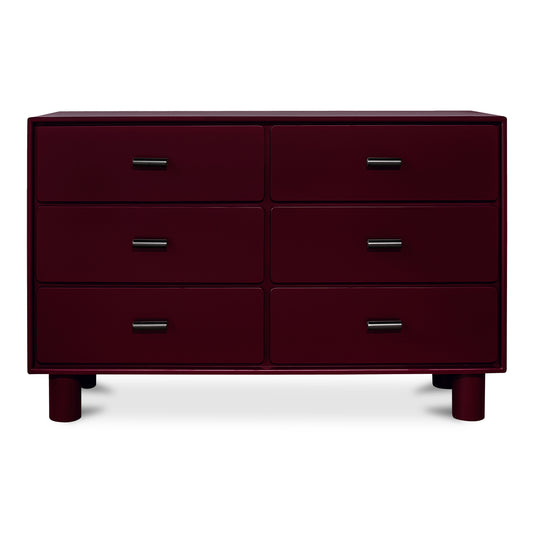Jolene 6 Drawer Dresser Deep Red