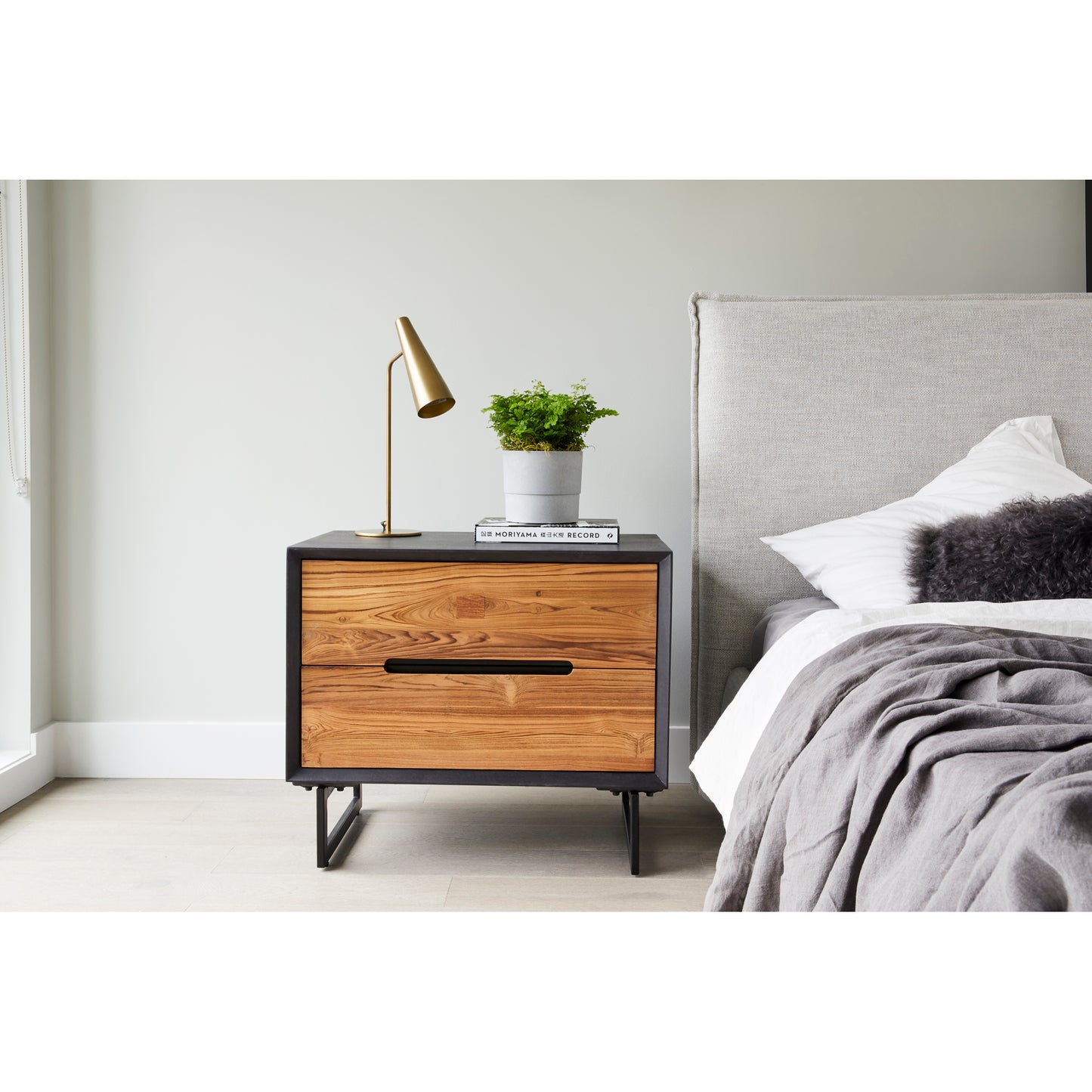 Luzon Queen Bed Light Grey