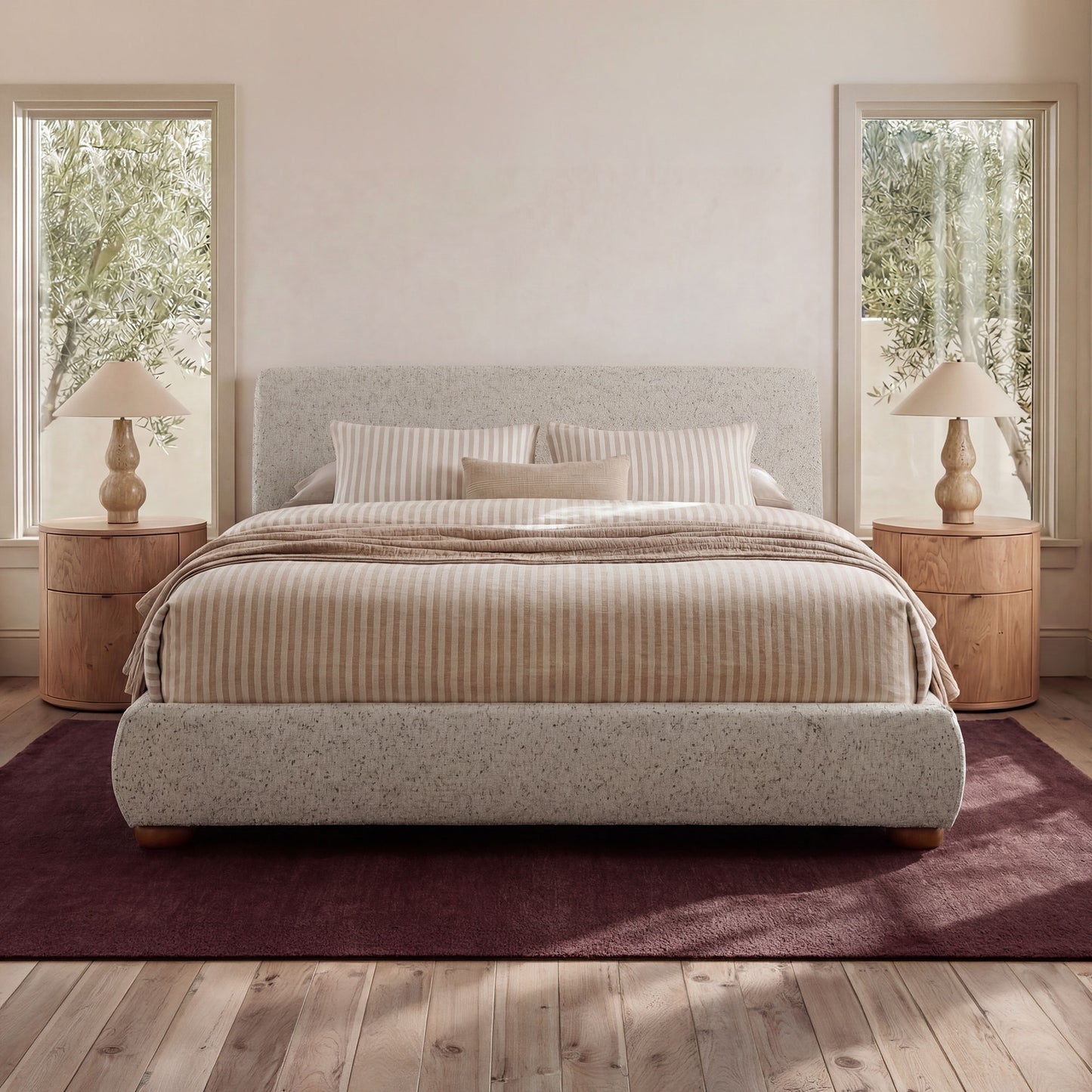 Beau King Storage Bed Speckled Light Grey