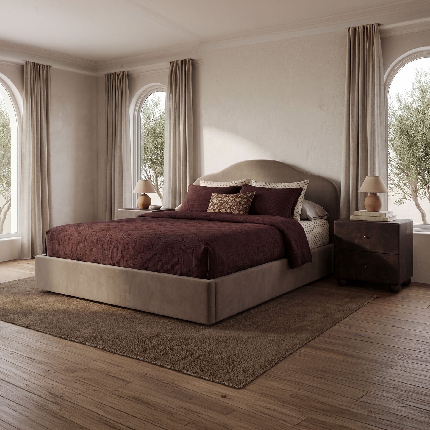 Maggie Queen Storage Bed Taupe