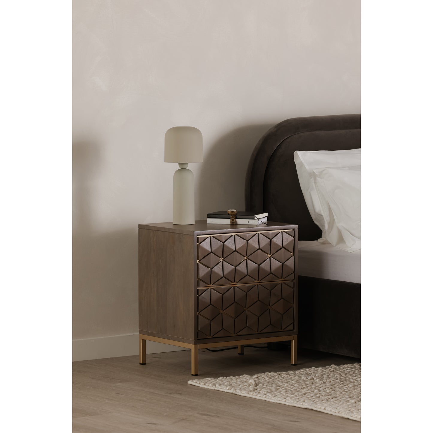 Corolla Nightstand Light Grey
