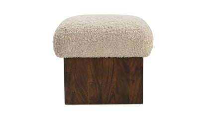 Serge Ottoman Cream Faux Shearling
