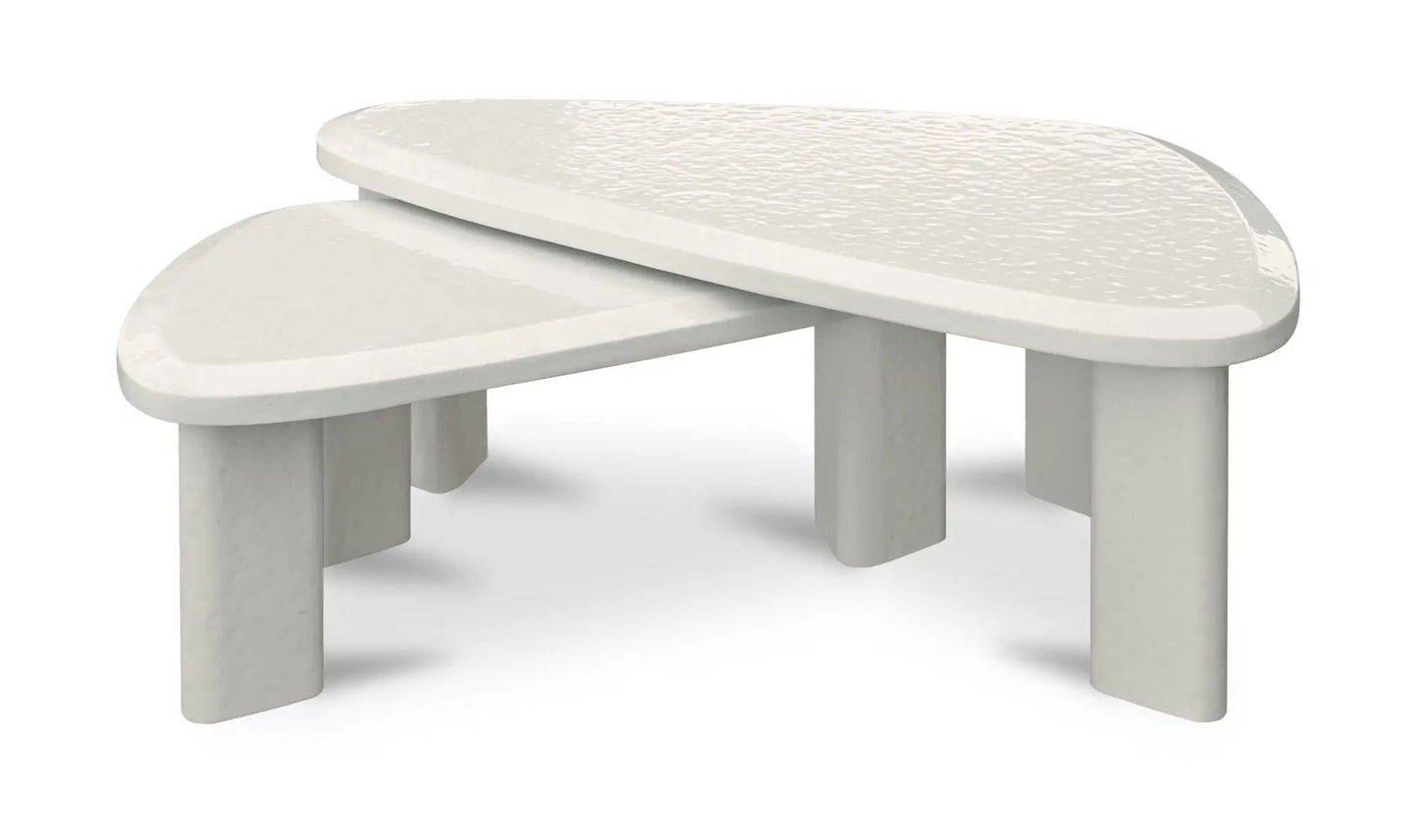 Sophie Outdoor Nesting Table Set Cream Lacquer